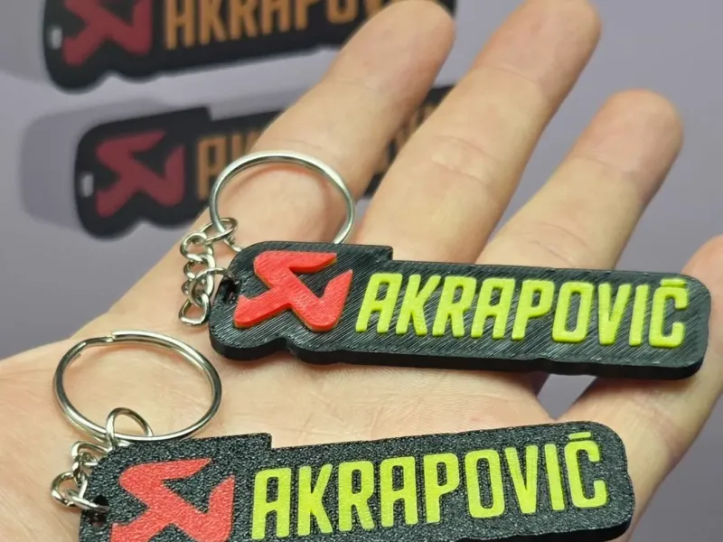 Akrapovic Logo Keychain 2 versions Multi and NO Multicolor