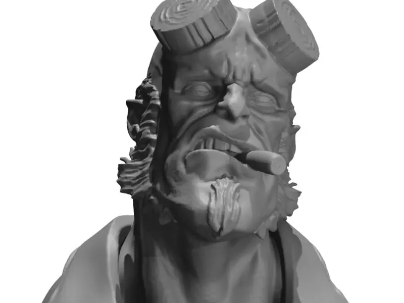 EXCLUSIVE HELLBOY BUST DETAIL ORIENTED