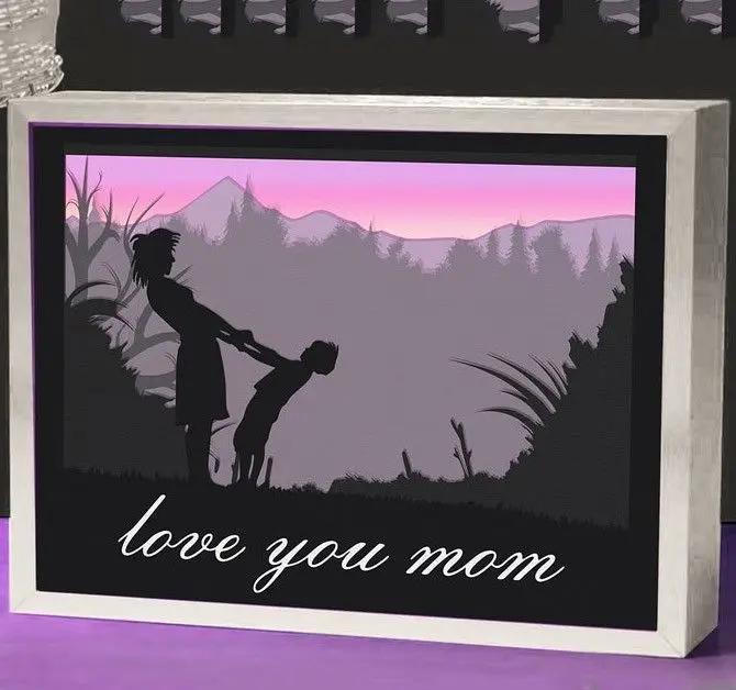 I Love You Mom Ver. 2 light box (shadow box)