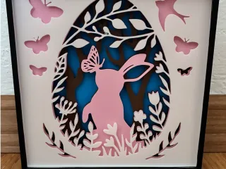 Easter bunny shadow box
