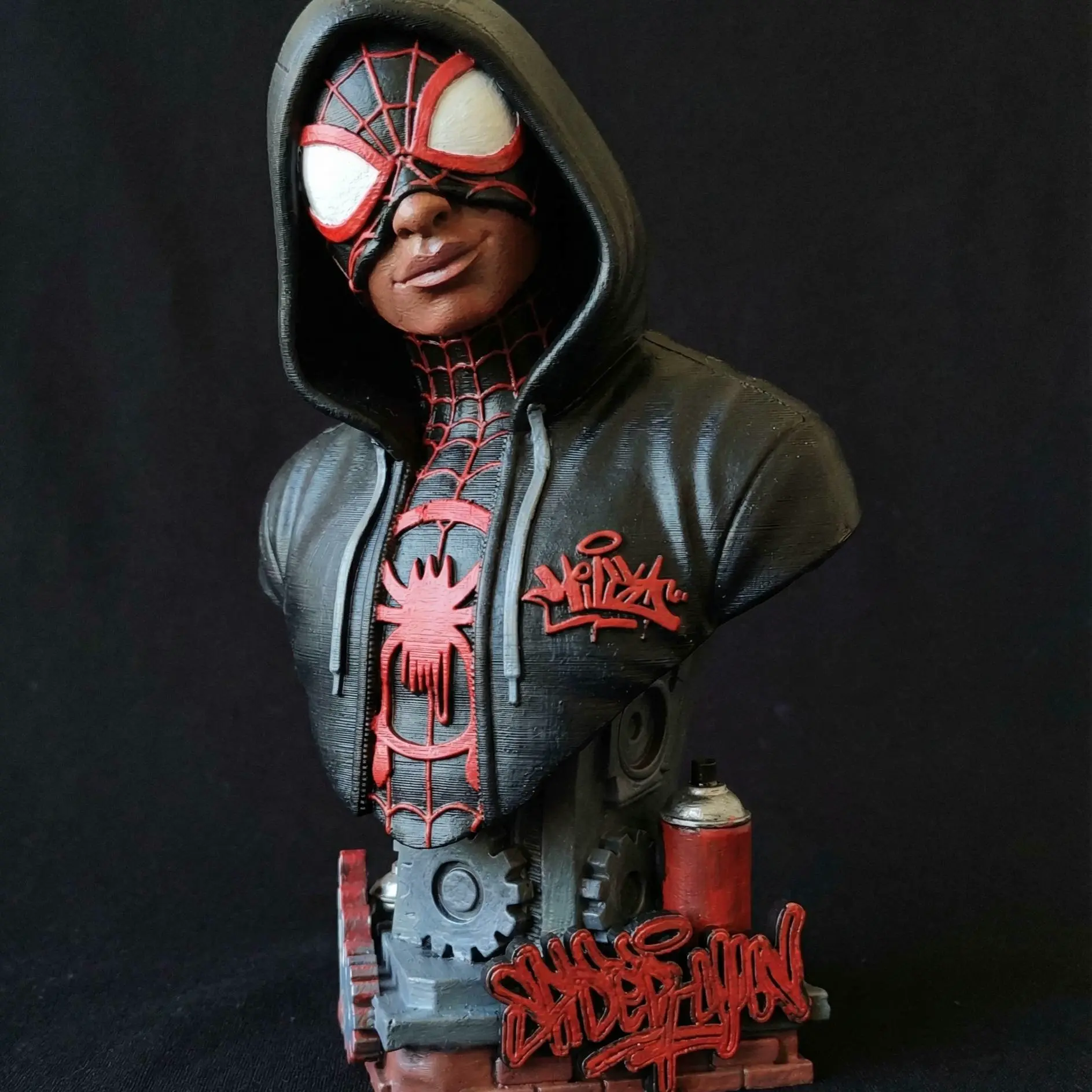 Miles Morales Bust | Spider Hero Statue | Brooklyn Spider