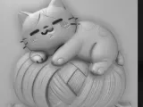 Chubby cat napping alone-0