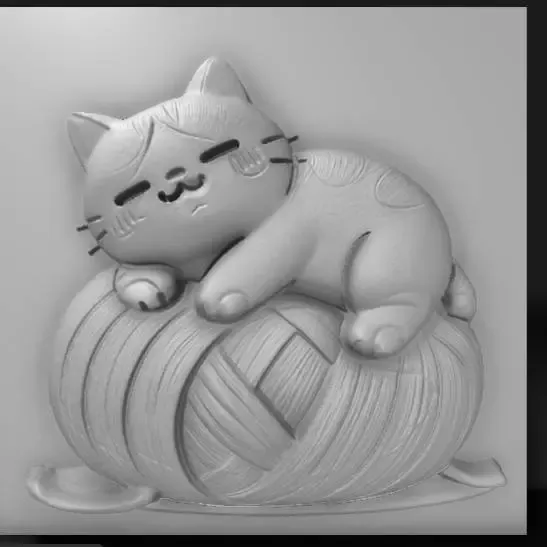 Chubby cat napping alone