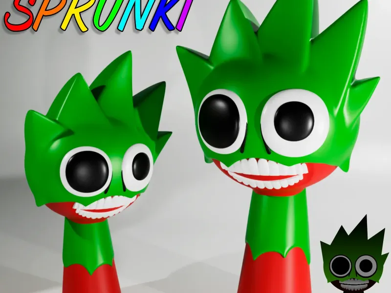 OWAKCX HORROR SPRUNKI INCREDIBOX | Lime Sprunki 3D Model STL