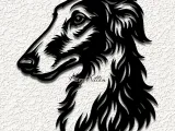 borzoi puppy dog wall art home decor-0