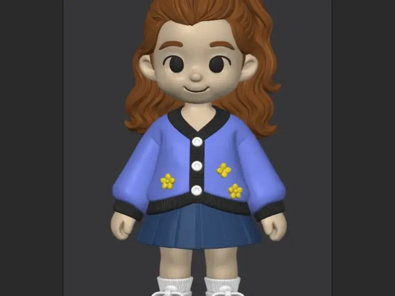 The little girl in blue
