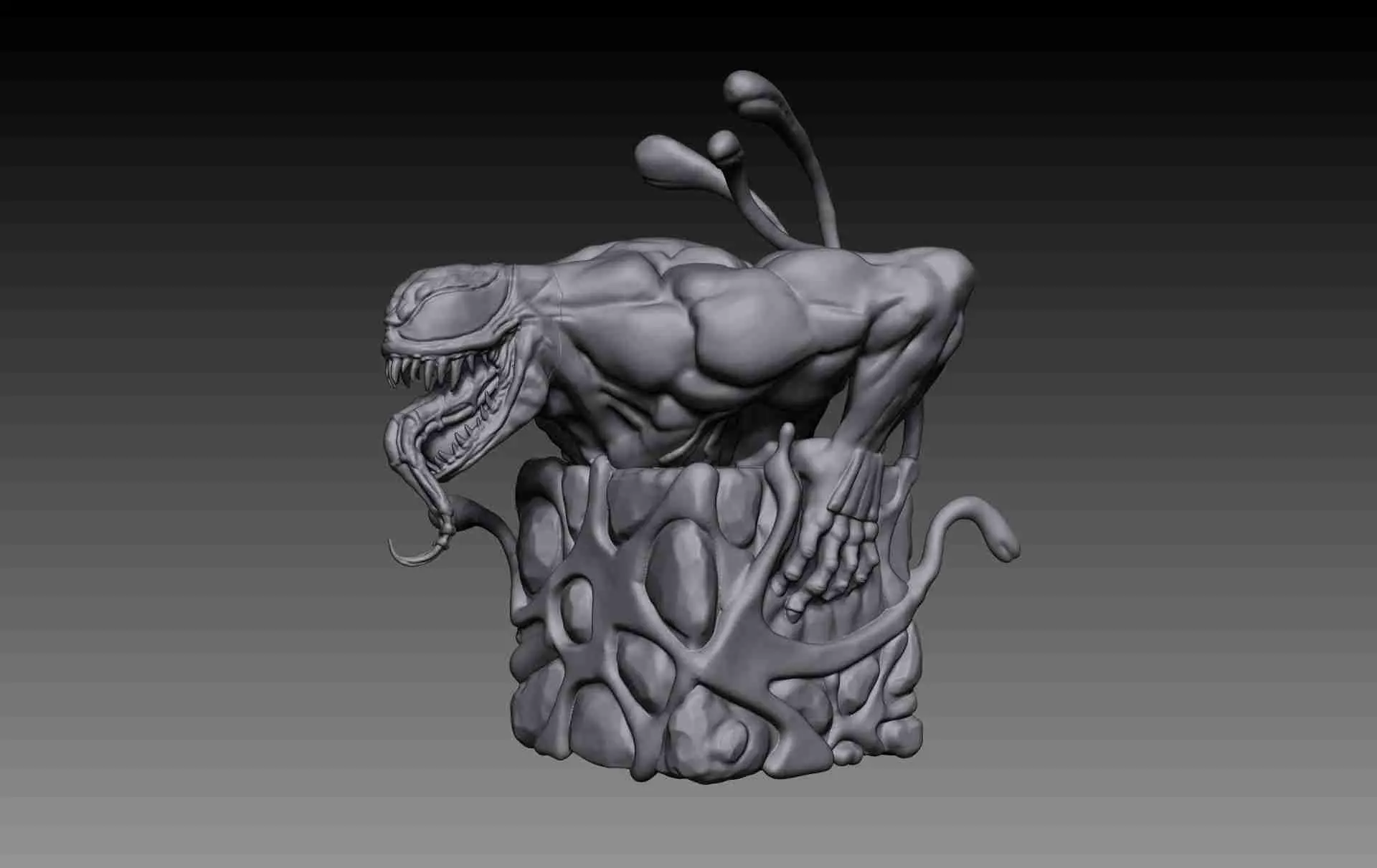 Venom x Cube Miniatur Skulptur 3D-Druck Modell