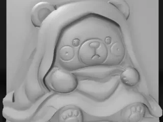 bear under a white sheet
