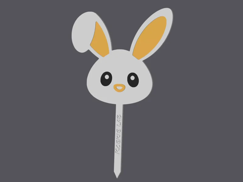 Farm Animals - Bunny Head - Caketopper & Cupcaktopper