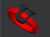 Ring "U" initial-0