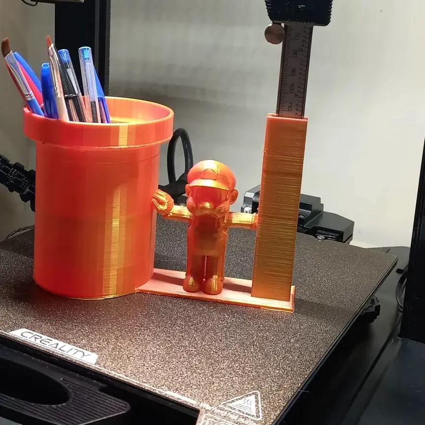 Mario pen and caliper holder