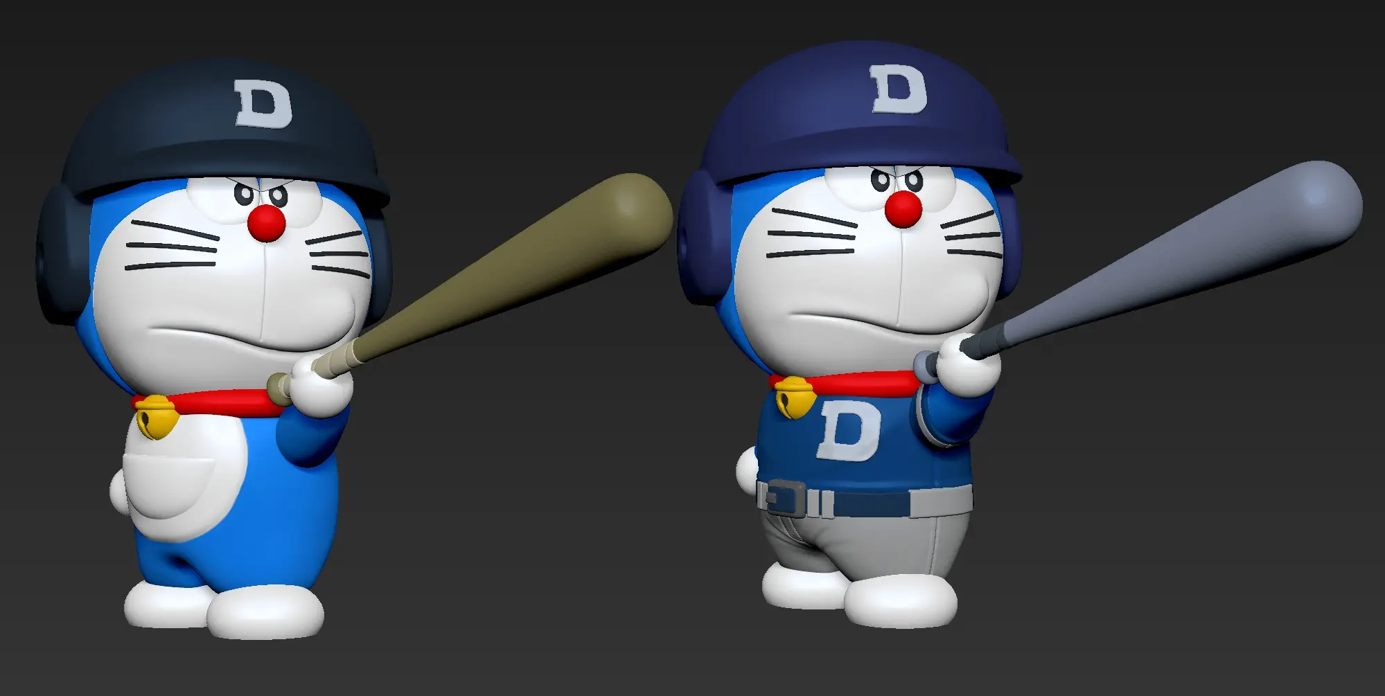 Фанарт Doraemon BaseBall с двумя версиями
