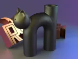Cute U-Shape Cat Vase-3