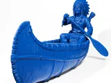 Native Indian in canoe-6