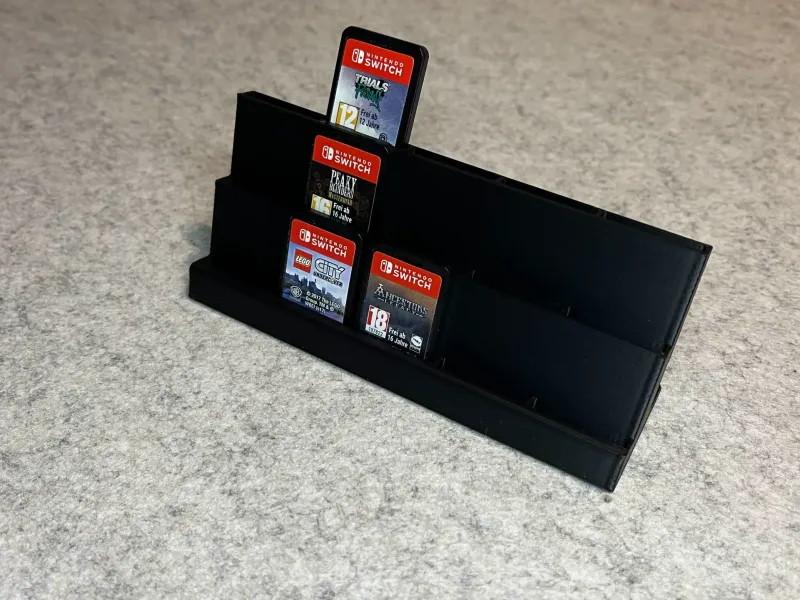 Display stand holder for Nintendo Switch games