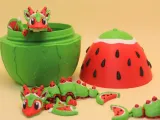 Watermelon Dragon & Egg, Articulated Dragon (STL, 3MF)-1