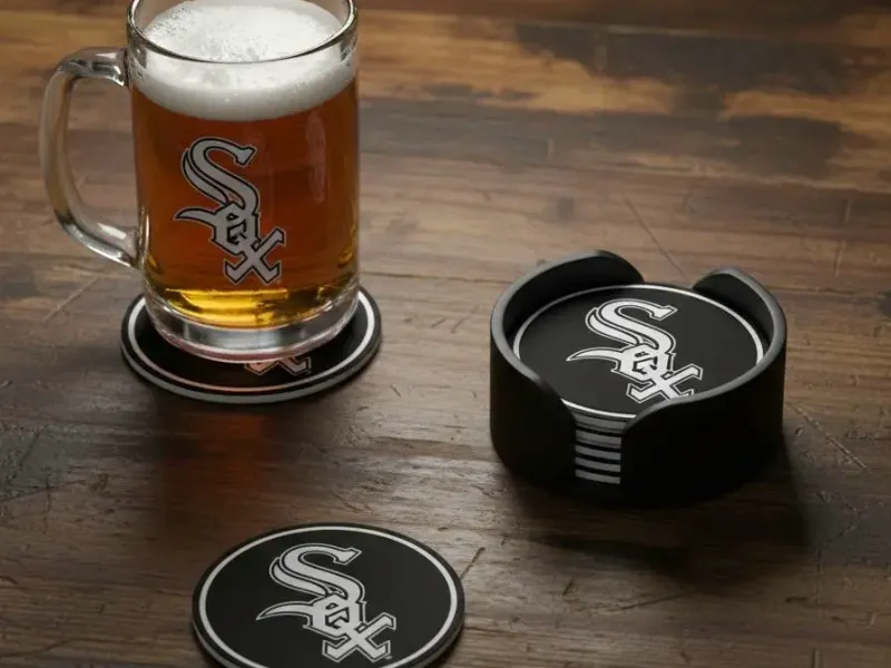 WHITE SOXS COASTERS AND HOLDER
