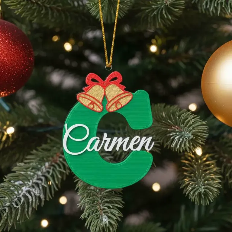 christmas ornament letter C