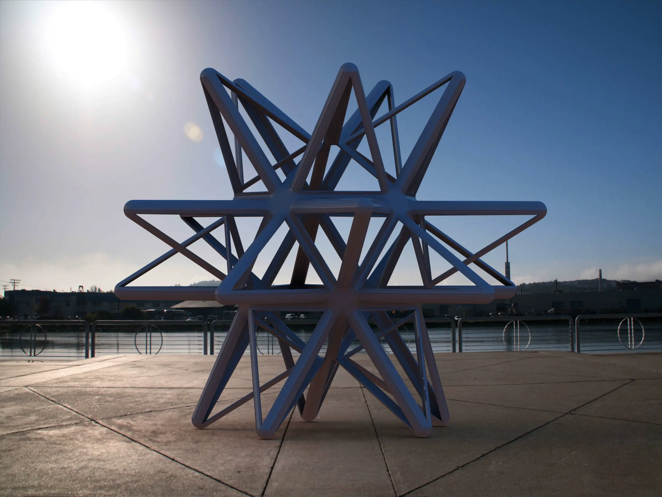 Wireframe Shape Great Stellated Dodecahedron