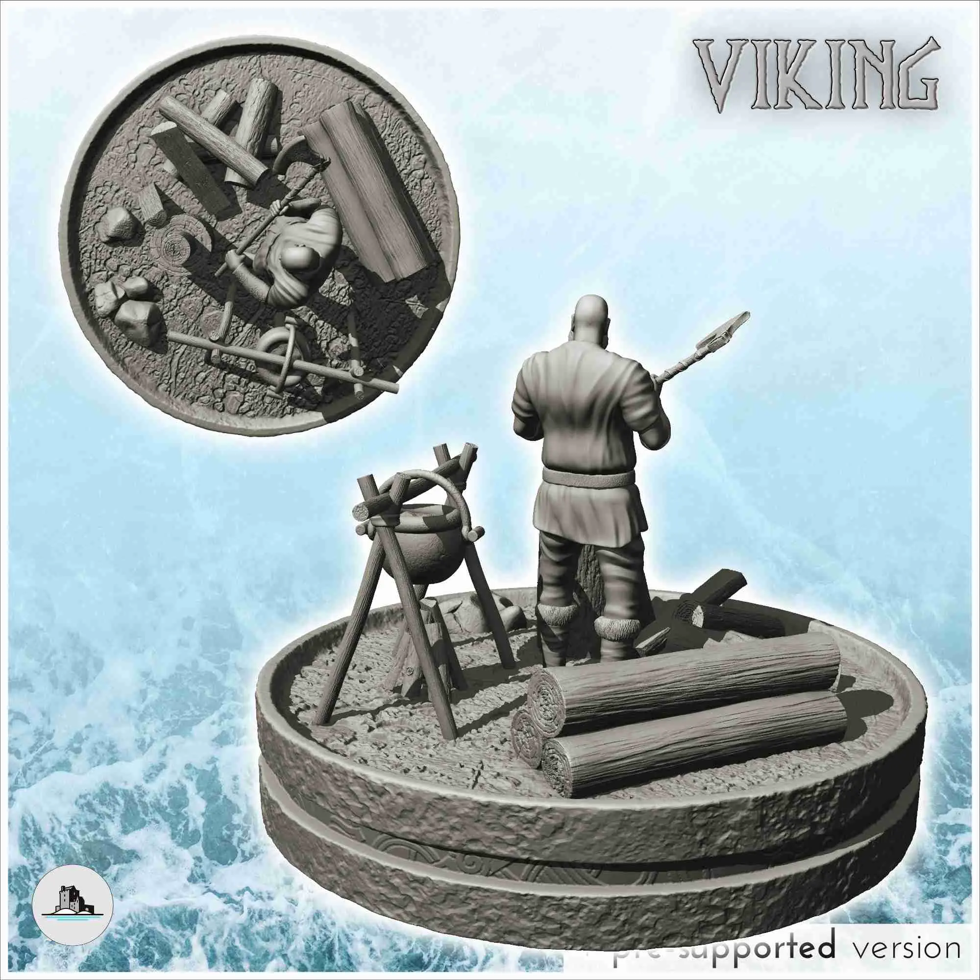 Medieval lumberjack with axe and stew (13) - scenery medieva