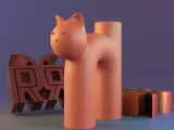 Cute U-Shape Cat Vase-2