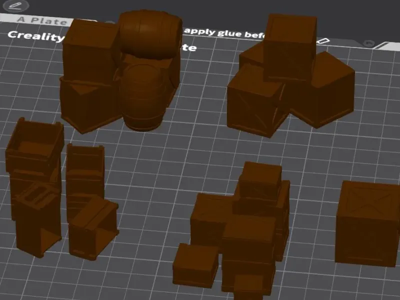Crates decoration for tabletop games assets