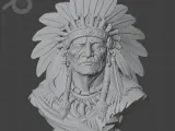 Native American Chief Bust STL – Single Color 3D Print Model-3
