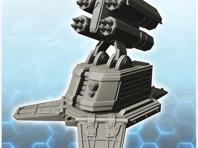 Rocket turret with four quadruple baskets (5) - miniatures w