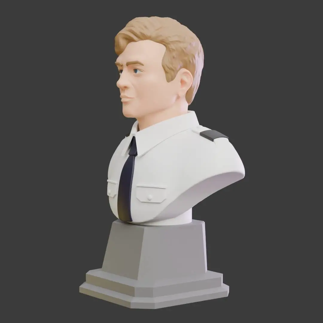 Officer Figure Bust Statue