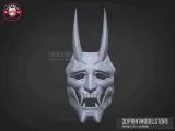 Neon White Game Mask - Japanese Kitsune Cosplay Halloween-2