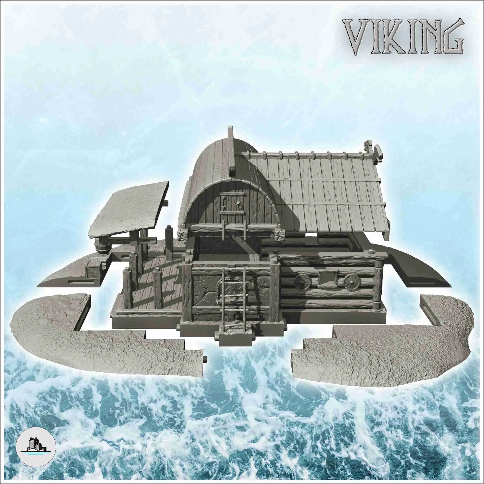 Wooden Viking warehouse with canopy and accessories (2)
