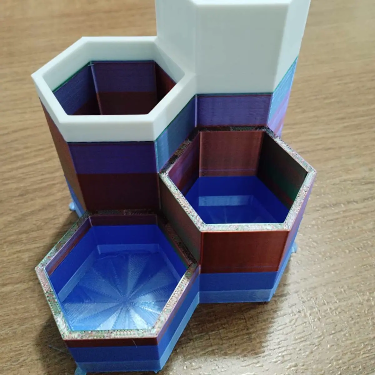 Hexa-Tower: Geometric Desk Organizer / Pen Holder
