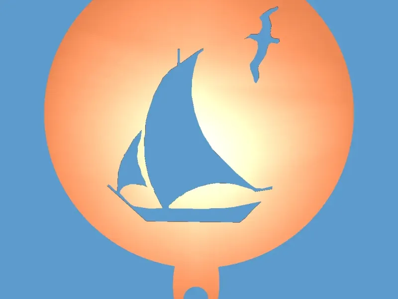 Coffee Stencil Ship at Sea