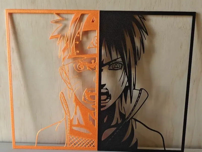 Arte de parede de Naruto e Sasuke