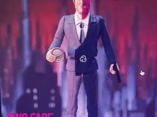 Two-faced retro action figure