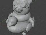 Pug with an inflatable duck-3