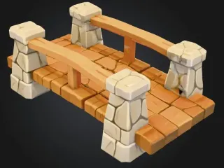 Rustic Stone Bridge D&D tabletop miniature