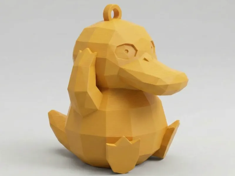 Low Poly Psyduck Keychain | #08
