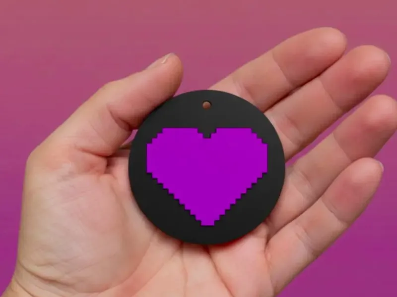 Pixel Heart Keychain for Valentines