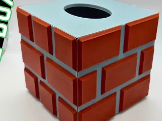Brick Block Square Tissue Box - Mario Style - Easy
