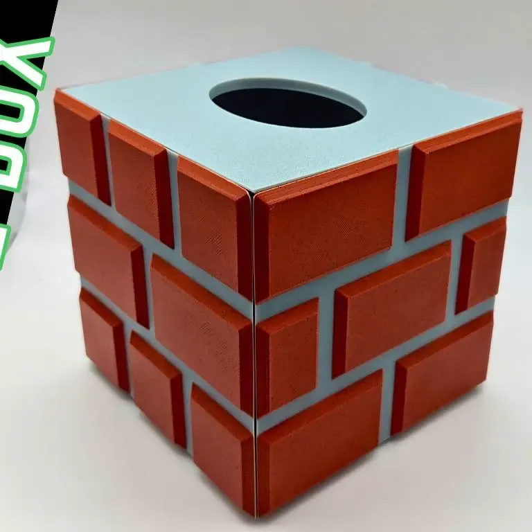 Brick Block Square Tissue Box - Mario Style - Easy