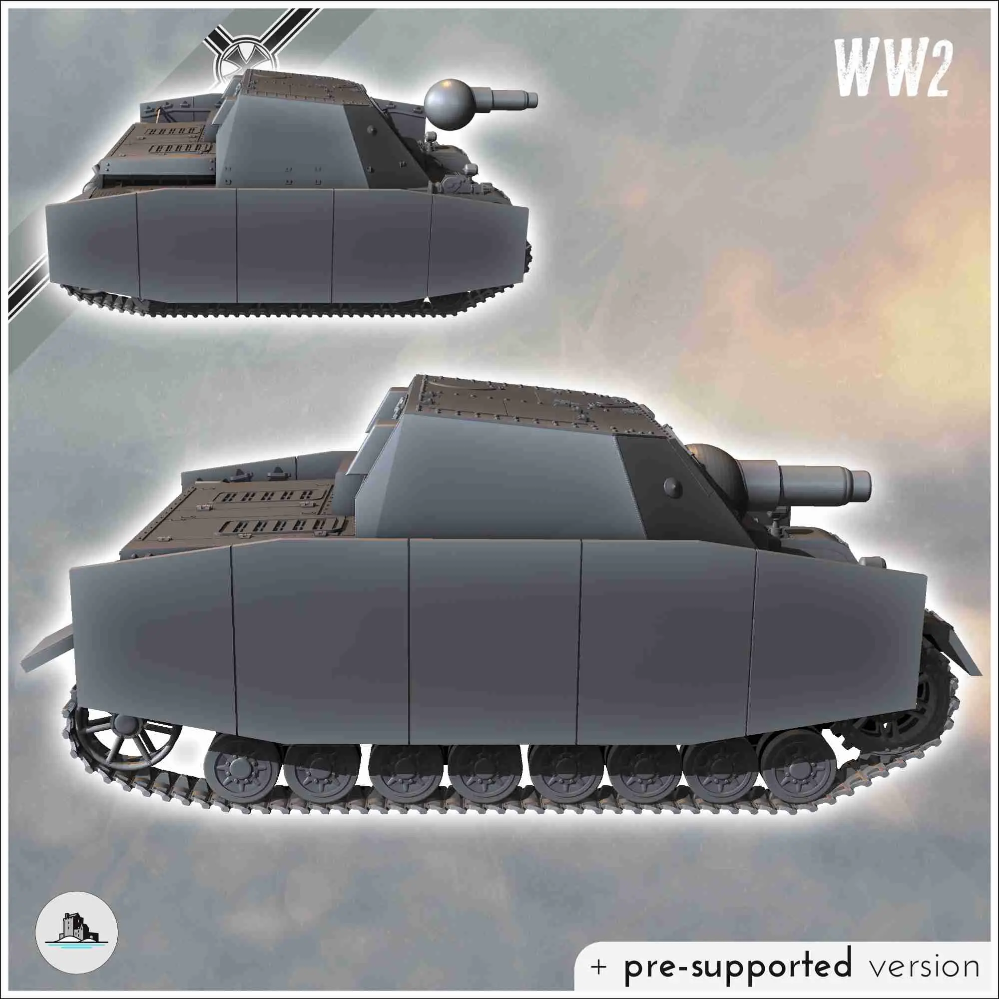 Sturmpanzer IV Stupa Brummbär infantry support gun - miniatu