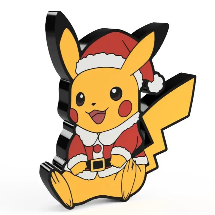 Caja de luz navideña de Pikachu con traje de Papá Noel