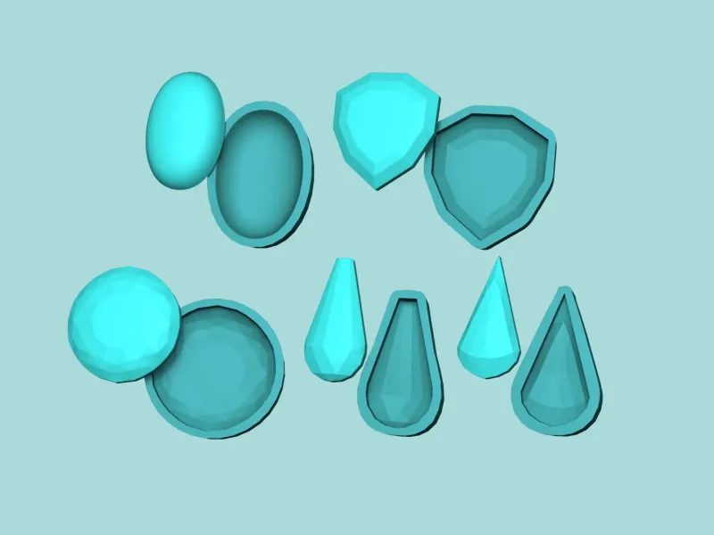 Kit 05 Gemstones Mold F - Jewelry Maker Template