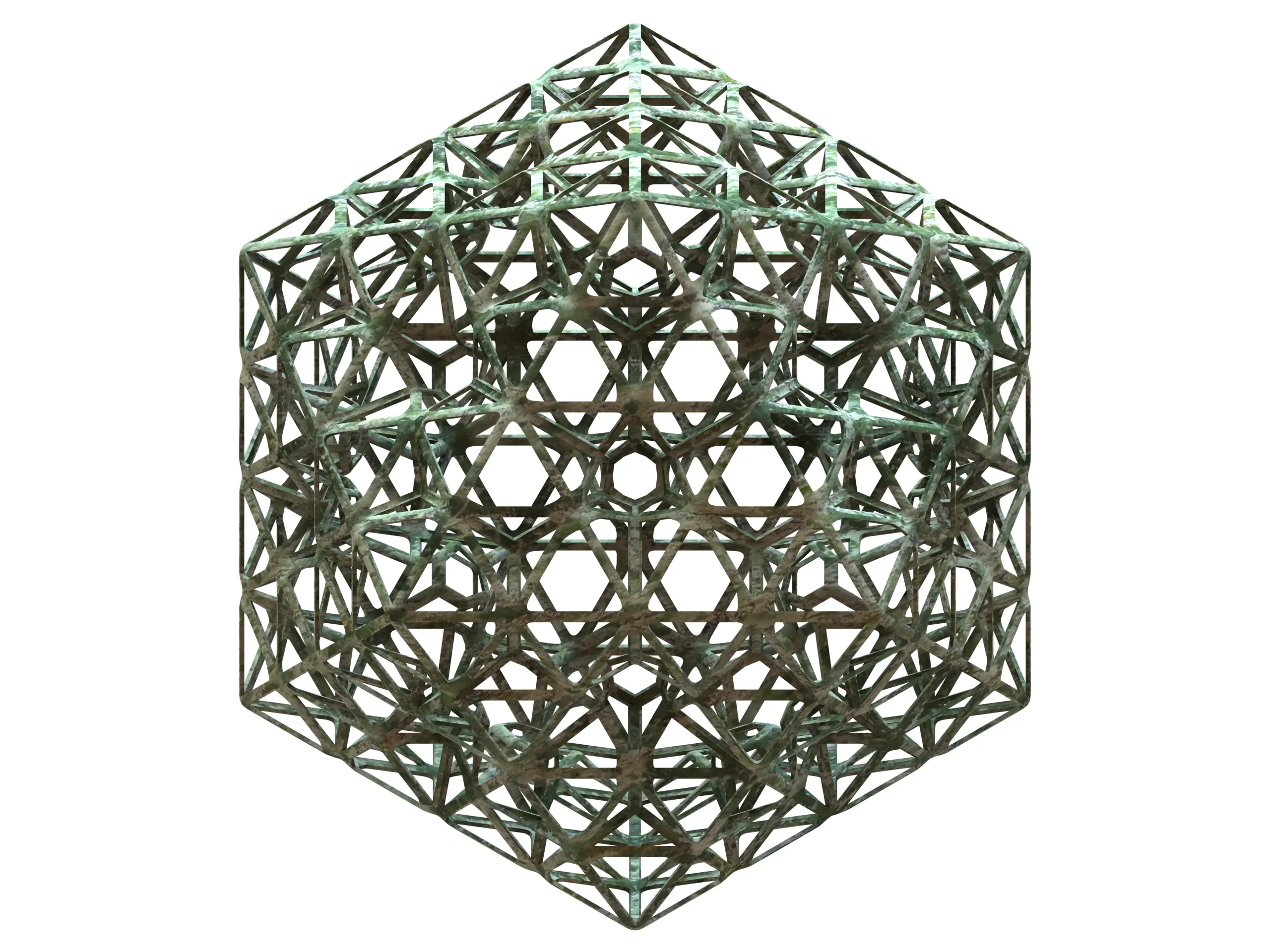 Copo de icosaedro con forma de alambre