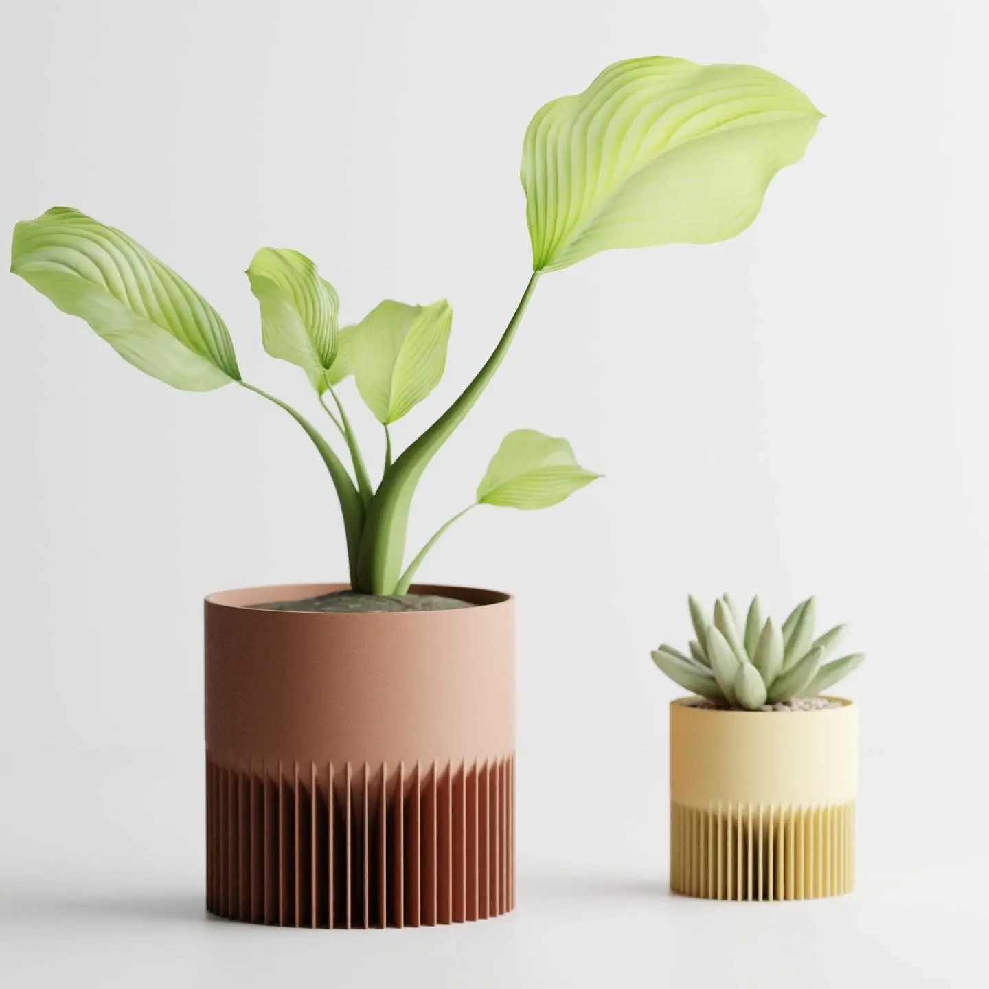 Modern ribbed Planter Plant Pot Vase Series 1