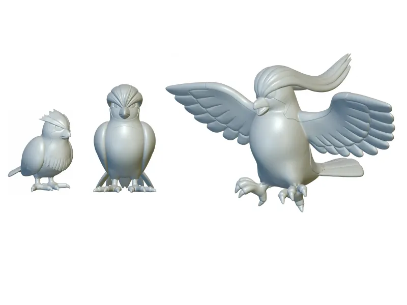 Pokemon Pidgey &amp; Pidgeotto &amp; Pidgeot (#16 &amp; #17 &amp; 18) STL!