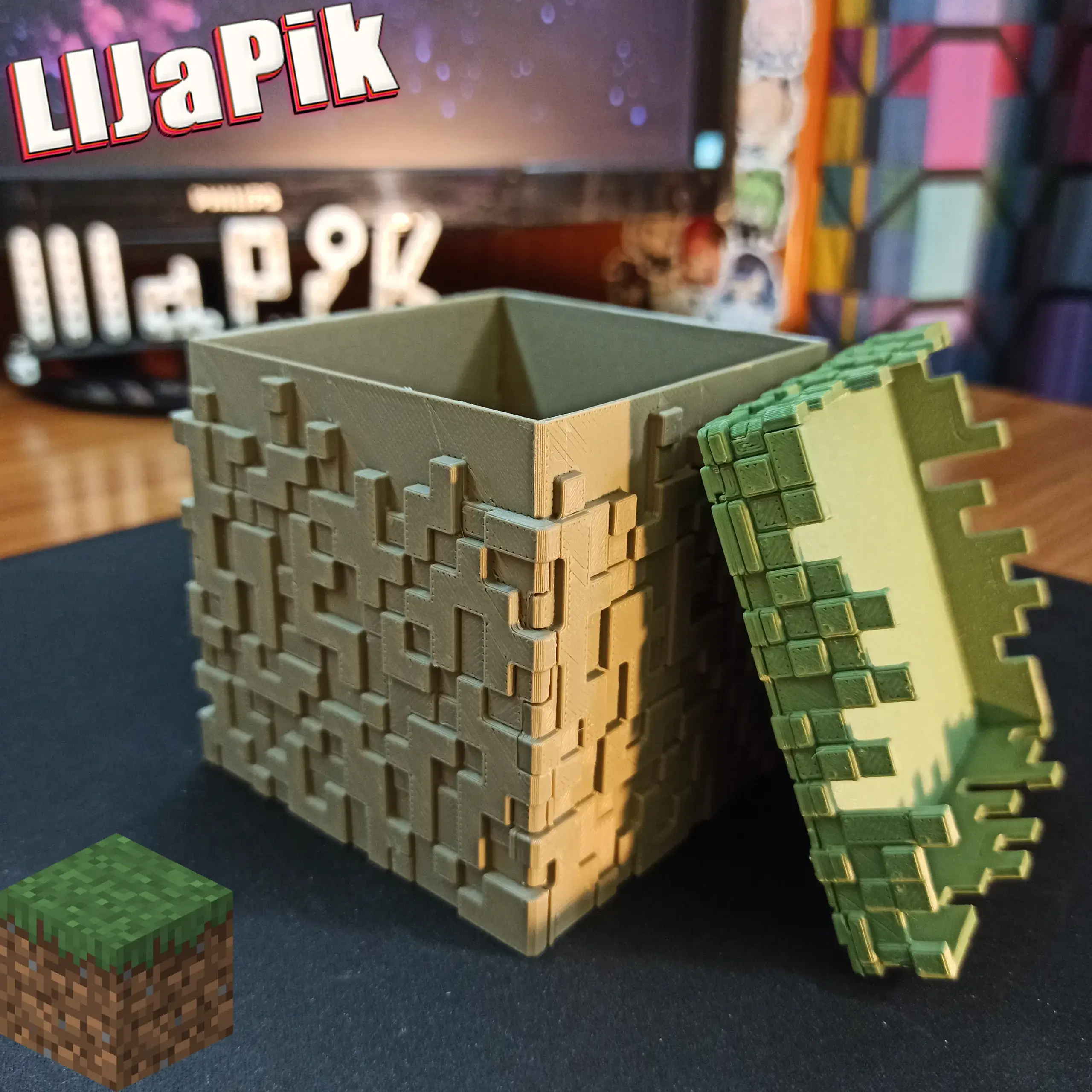 Minecraft Grass Block/ Dirt / Сhest / Piggy bank box / Майн
