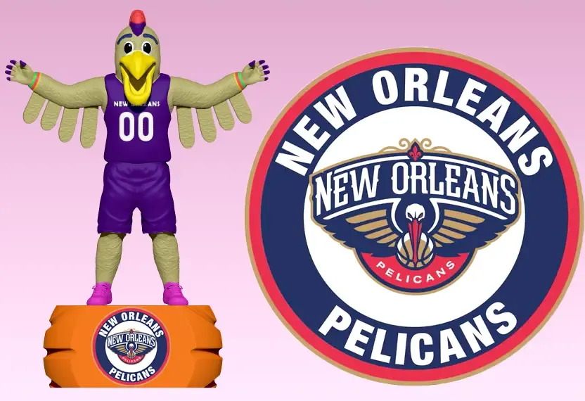 NBA - NEW ORLEANS PELICANS BASKETBALL MASCOT STATUE - 3D PRI