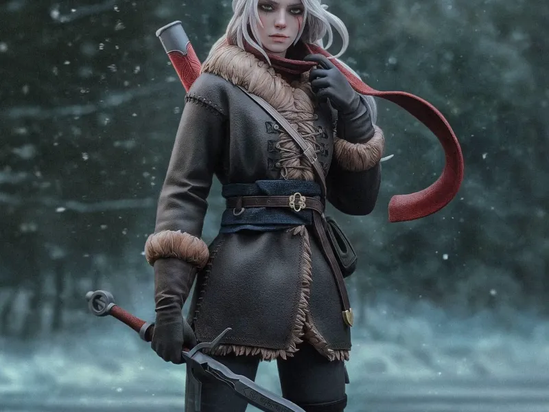 Action Figure Ciri The Withcer Game Serie Multipart